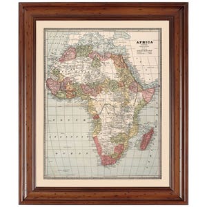Africa 1883; Ready-to-frame 18&quot; x 24&quot; print reproduced from a vintage map (does not include frame)