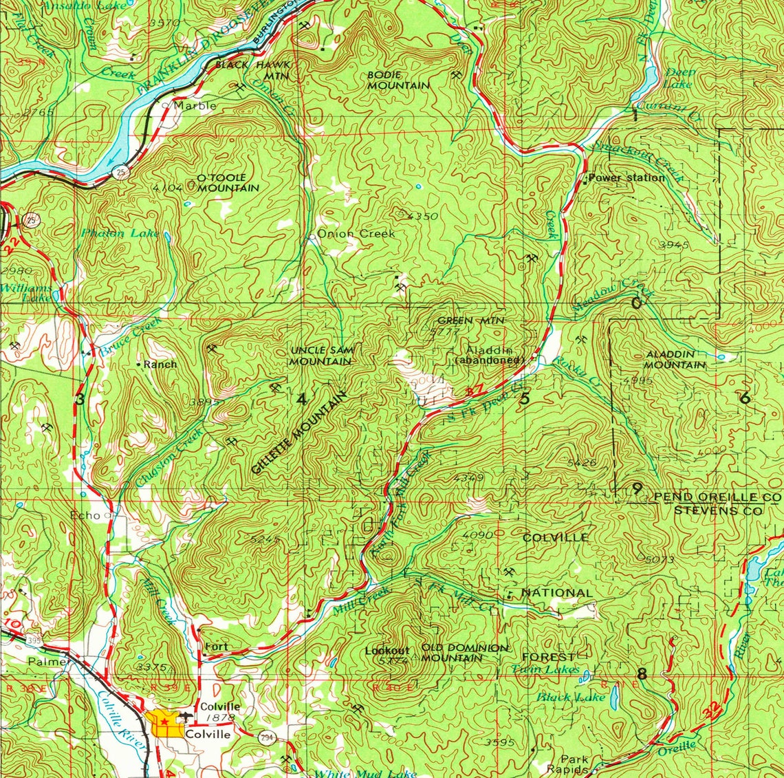 Sandpoint ID Topographic Map 1958 24 X 36 | Etsy