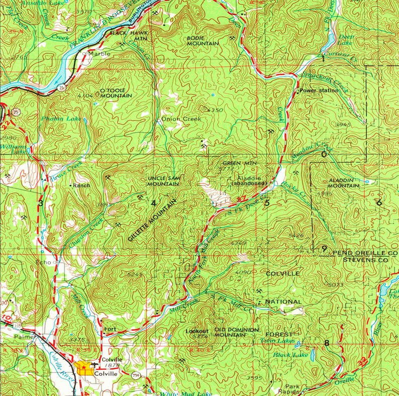 Sandpoint ID Topographic Map 1958 24 x 36 | Etsy
