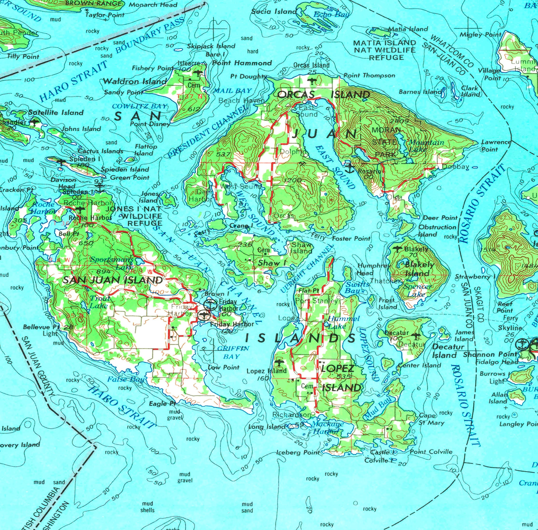 Bellingham WA Victoria BC Topographic Map 1957 24 x Etsy