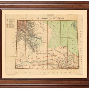 Wyoming 1876; Ready-to-frame 18&quot; x 24&quot; print reproduced from a vintage map (does not include frame)