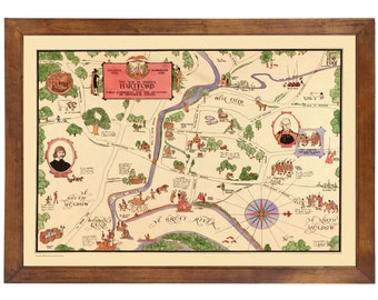 Hartford CT Pictorial Map 1927; Ready-to-frame 24" x 36" print reproduced from a vintage map (does not include frame)