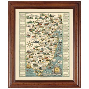 New Jersey Pictorial 1935; Ready-to-frame 18&quot; x 24&quot; gallery quality print reproduced from a vintage map (does not include frame)