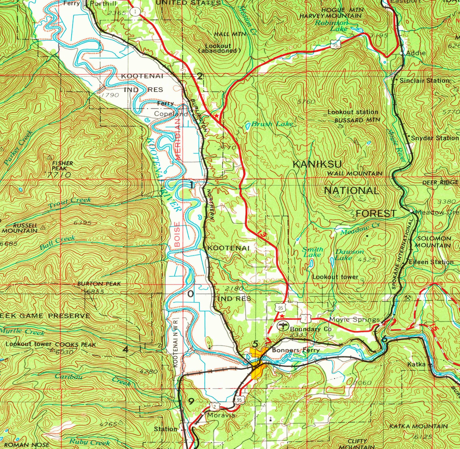 Sandpoint ID Topographic Map 1958 24 X 36 Etsy