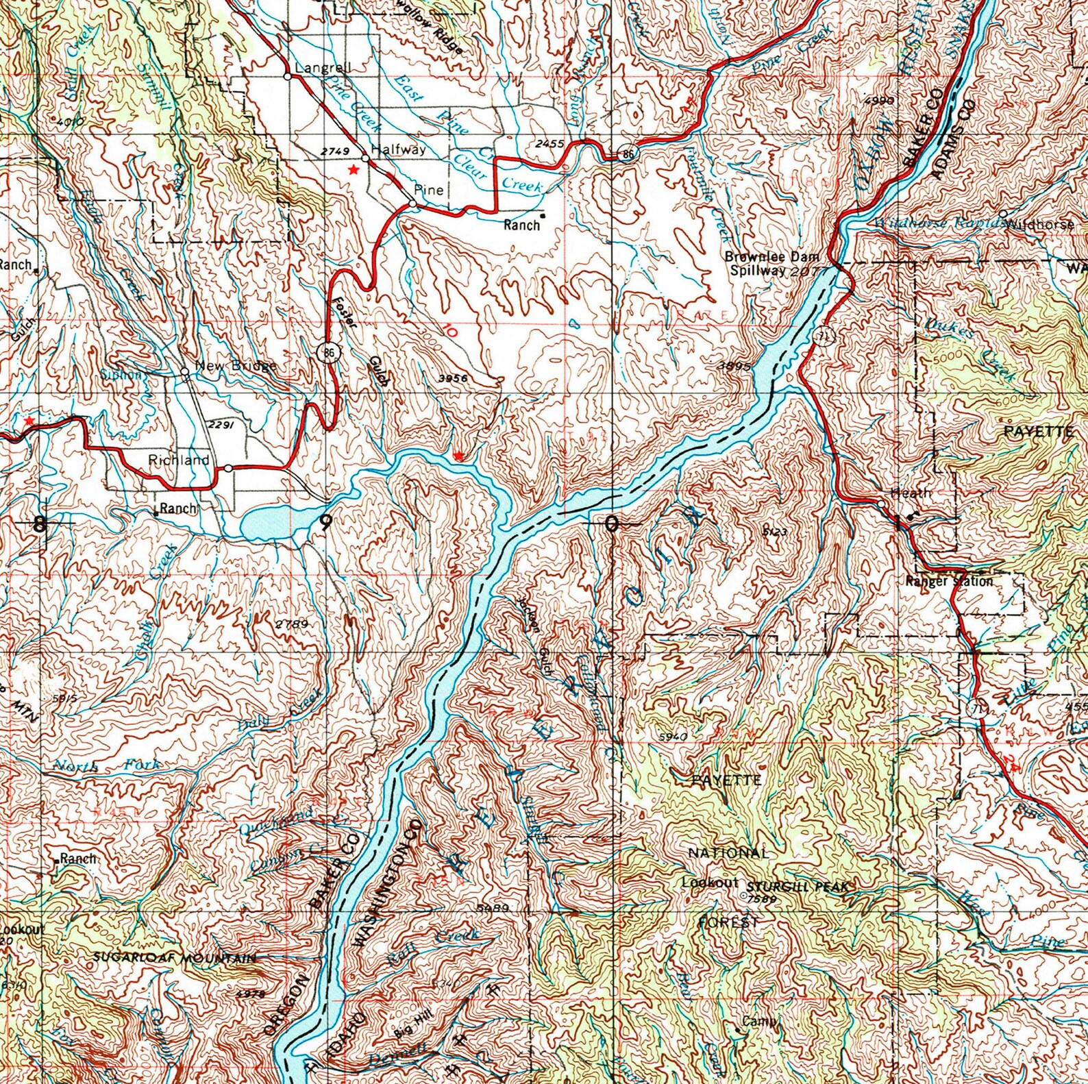 Baker OR Topographic Map 1955 24 X 36 Etsy