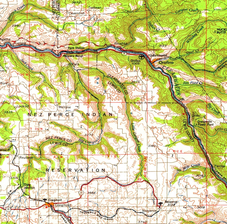 Pullman WA Topographic Map 1958 24 X 36 Etsy
