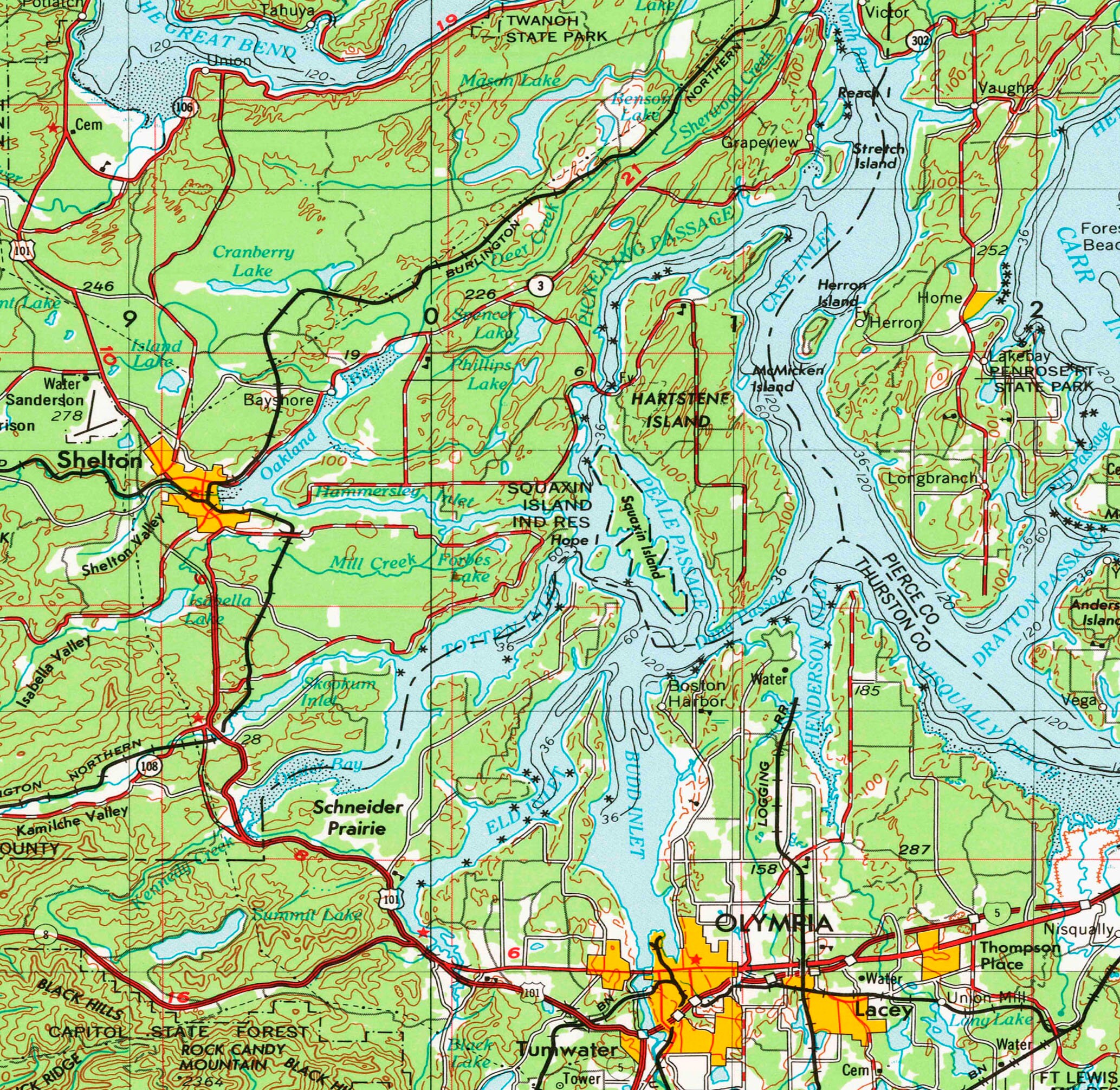 Seattle WA Topographic Map 1958 24 x 36 Etsy