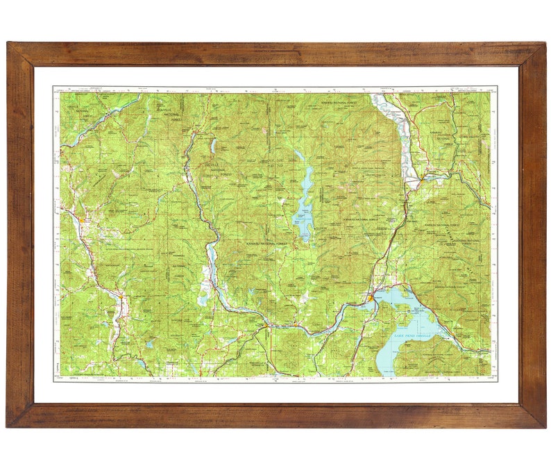 Sandpoint ID Topographic Map 1958 24 x 36 | Etsy