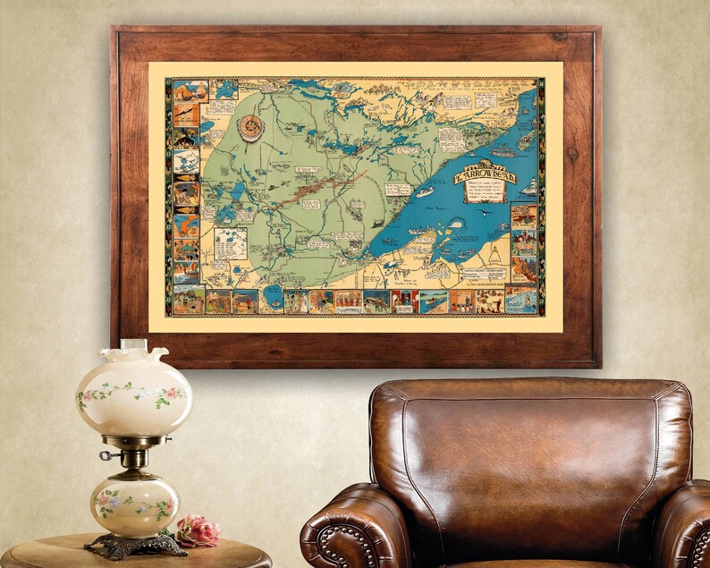 MN the Arrowhead Historical Map 1935 Readytoframe 24 X 36 Print