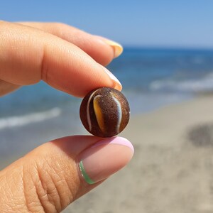 Sea Glass Marble, Genuine Sea Glass, Beach Glass Marble, N075