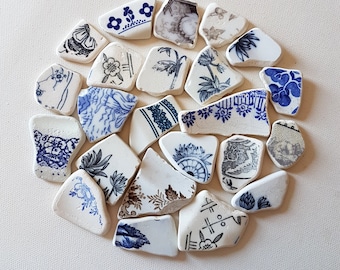 200 gr, 24 pcs, Genuine Italian Sea Pottery, Sea Beach Pottery, Beach Pottery Shards, N505