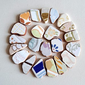 Genuine Sea Pottery Shards: Beach Art Supplies, 22 pcs (200 gr