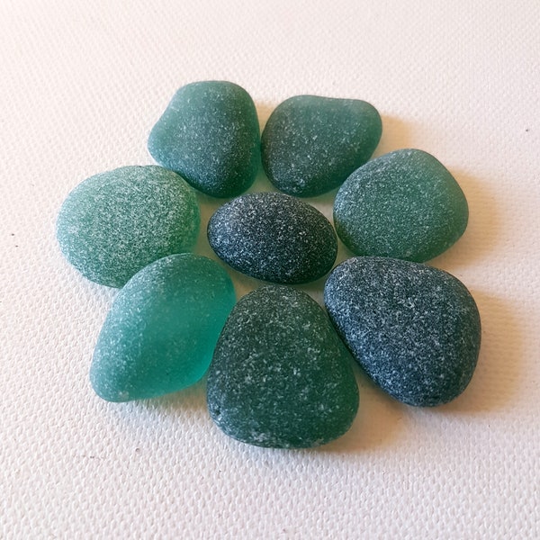 60 gr, 10 pieces, Genuine Italian Sea Glass, Teal Sea Glass, Emerald Sea Beach Glass, N462