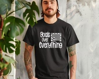 Goals over Everything Voetbal sport grafisch T-shirt cadeau voor hem cadeau voor haar middelbare school voetbal