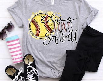Softball shirt, live love softball shirt, softball gift, sports shirt, gift for her