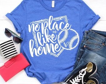 Softball shirt, Baseball shirt, no place like home, baseball gift, softball gift, sports shirt, gift for her
