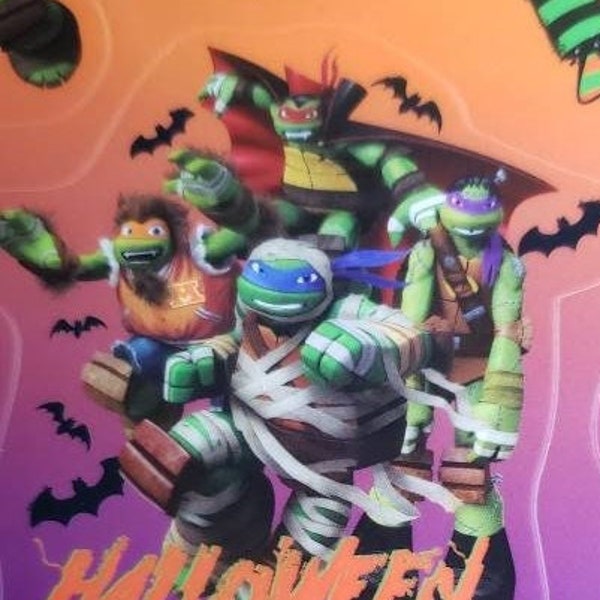 Groupo RUZ: Nickelodeon TMNT "Halloween Heroes" 9 Static Window Clings sheet, Kmart Exclusive '17