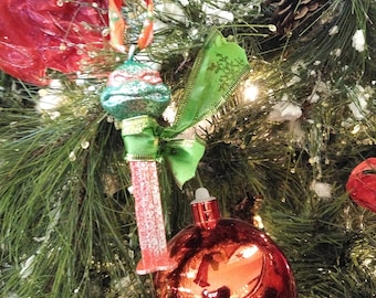 tOkKUSTOM - Customized "Raphael" PEZ Ornament Teenage Mutant Ninja Turtles TMNT One-of-a-Kind Art by tOkKa