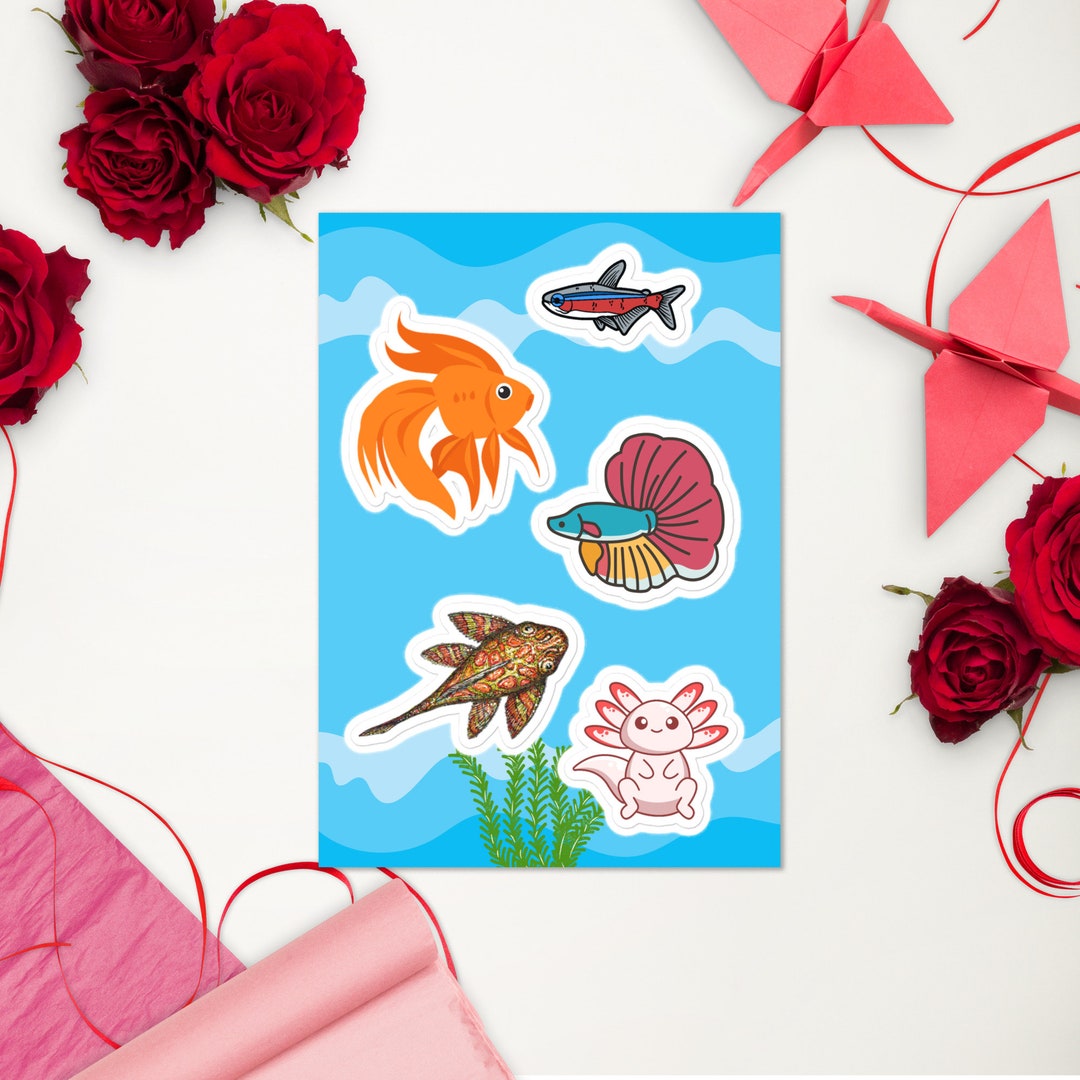 Underwater Wonders: Fish-themed 5 Sticker Set Sheet Kids Children's ...