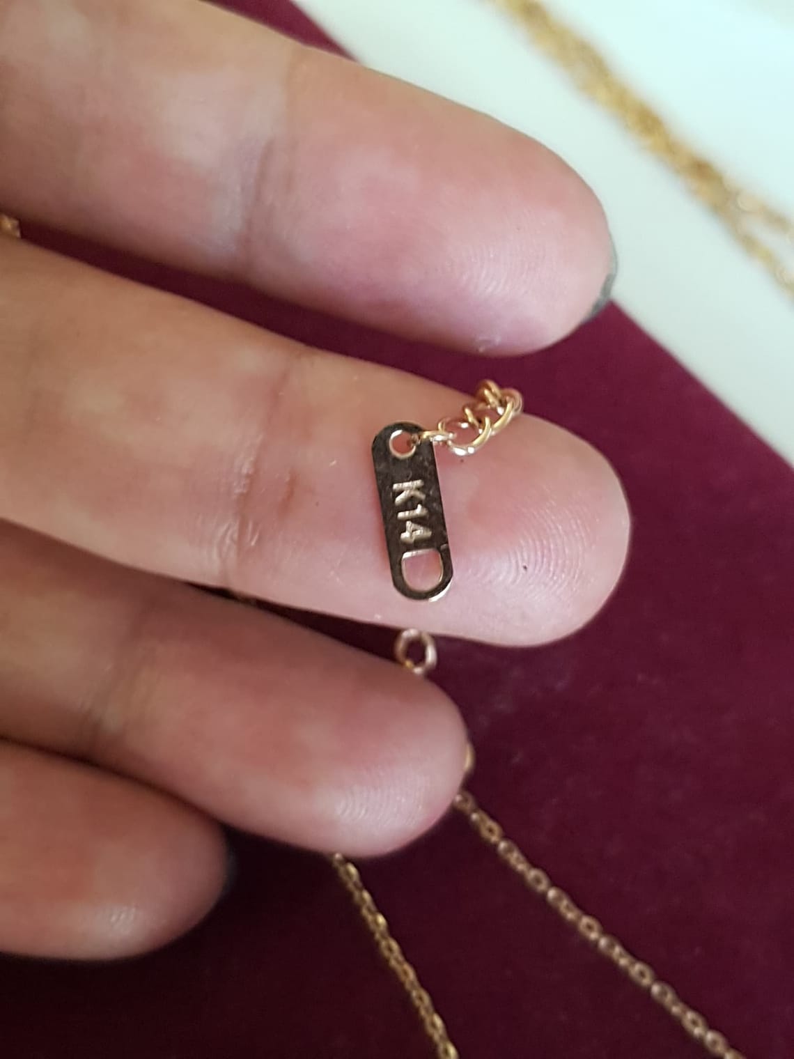 Gold necklace chain with pendant marked k14 gold sold as gold Etsy