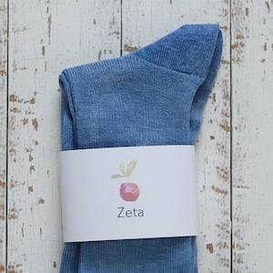 LINEN SOCKS DYED - Zeta - Indigo, Aubergine, Brown | Vegan, Breathable, Sizes 35–46