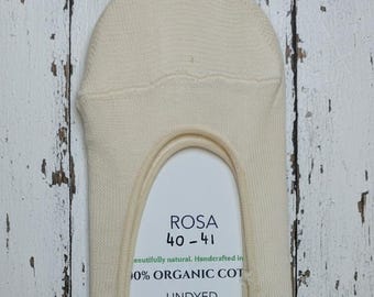 Calcetines invisibles ROSA – Algodón orgánico / Sin teñir, sin plástico ni químicos