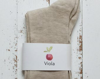 Strumpor i ekologisk bomull och hampa - Viola - naturliga och ofärgade