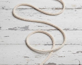 COTTON CORD round ~ 5mm ~ made in Europe untreated natural white