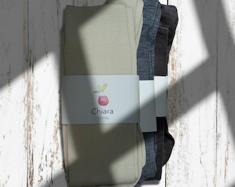 LONG WOOL SOCKS - Chiara - Undyed Wool Socks | Knee-High