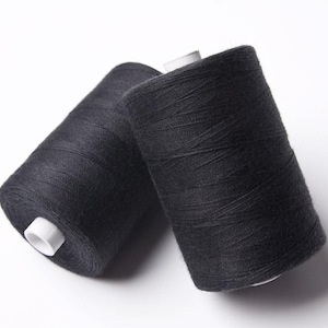 1000m ORGANIC COTTON THREAD~ Black 1 ~ large bobbins of 1000m thread, sewing thread, organic thread, machine sewing, hand sewing