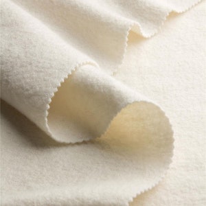 OFFCUTS Organic Merino Woolwalk ~ Porcelain ~ Milky White Merino Wool Walk – GOtS Certified | 130 cm Wide | 290 g/sqm