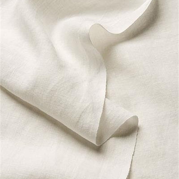 TISSU DE LIN « LINON » ~ lin naturel blanc doux non teint. Tissu léger à moyen au mètre ou au mètre.
