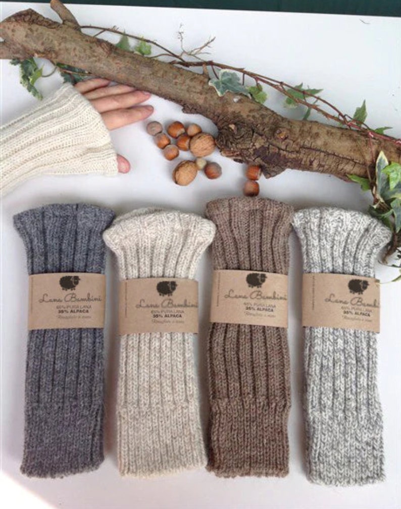 HANDWARMERS Alpaca & wollen polswarmers, winterhandschoenen, vingerloze handschoenen, polswarmers, winteraccessoires, handgemaakt afbeelding 1