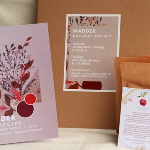 MADDER Dye Kit WOOL & SILK ~ Natural Dyeing Kit ~ Colour Red, Orange, Brown - plant dyeing, natural dyeing, home dyeing, do it yourself