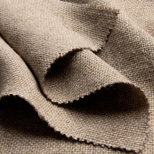 NATURAL LINEN CANVAS – 100% Undyed Linen | Heavyweight, Vegan, Natural Brown | Ideal for Jackets, Upholstery, Painting | 140cm Wide