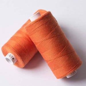 500m ORGANIC COTTON THREAD~ Orange 783 ~ large bobbins of 500m thread, sewing thread, organic thread, machine sewing, hand sewing