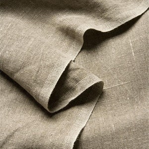 LINDEN Natural Grey Linen – Prewashed 100% Linen Fabric | Soft, Undyed, Eco-Friendly | Clothing, Curtains & Home Textiles | 150cm Wide