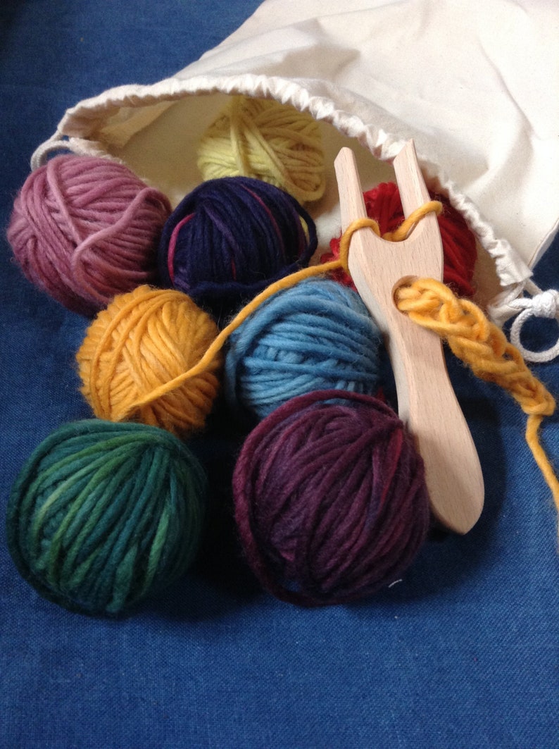 KNITTING FORK KIT Includes Naturally Dyed Yarn Instructions Etsy