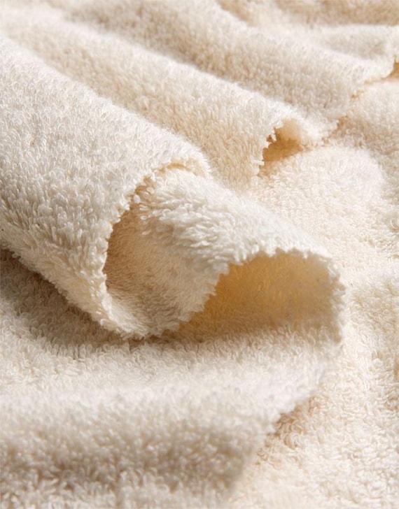 Organic Cotton Terry Fabric – GOTS Certified Natural Frottee | Undyed Towel & Robe Fabric | 150cm Wide