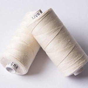 500m ORGANIC COTTON THREAD~ Ecru (natural) 114 ~ large bobbins of 500m thread, sewing thread, organic thread, machine sewing, hand sewing