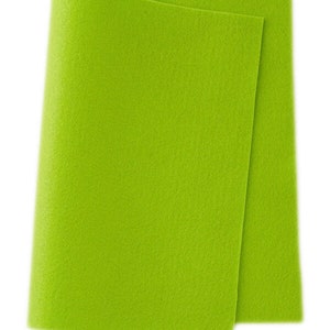 FELT 100% Wool ~ NEON GREEN ~ 1-1.2mm thick ~ Colour 602 ~ available in several sizes, felt fabric, clothing, crafting felt, craft felt