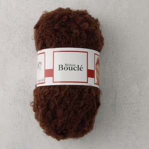 DOLL HAIR -Mohair Boucle Yarn ~ BROWN ~ 10-50g options