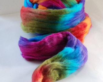 INPRINT SUNSET - Austral merino wool - 21 mic Merino - co.no 3536 multicolored, spinning, felting, needle felting, dreadlock making