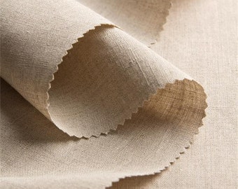 ORGANIC LINEN FABRIC 'LinBio' 275cm wide ~ oversized, soft white undyed natural linen. Medium weight fabric by meter or yard.