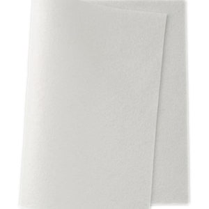 FILZ 100% Wolle ~ WEISS ~ 1-1,2 mm dick ~ Farbe 556 ~ in verschiedenen Größen erhältlich, Filzstoff Bekleidung, Bastelfilz, Bastelfilz