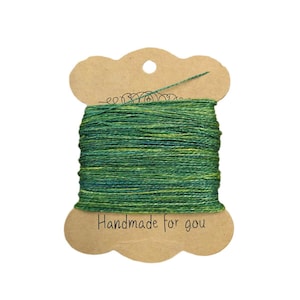 LINEN EMBROIDERY THREAD 60m~ Grasshopper ~ Naturally dyed, hand dyed, embroidery thread, sewing thread, fine linen thread embroidery yarn