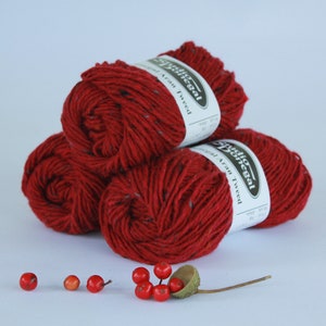 DEEP RED 4754 ~ Traditional Irish WOOL Tweed  ~ Aran wool yarn, tweed yarn, irish traditional yarn, irish yarn, irish tweed, knitting yarn