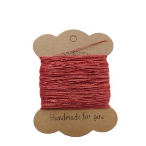 LINEN EMBROIDERY THREAD 60m naturally dyed ~ Rose Red ~ hand dyed, embroidery thread, thread, fine linen thread embroidery yarn