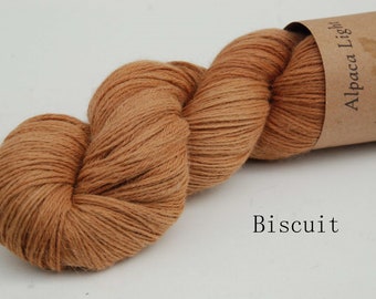 Naturally Dyed ALPACA LIGHT ~ BISCUIT ~ naturally dyed Alpaca Yarn, 4ply,  knitting, crochet, natural yarn, soft touch