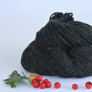 ALPACA Fino ~ Coal ~ 100g or 3.5oz, alpaca yarn, super soft alpaca yarn, knitting yarn, crochet yarn, yarn, natural yarn, undyed yarn